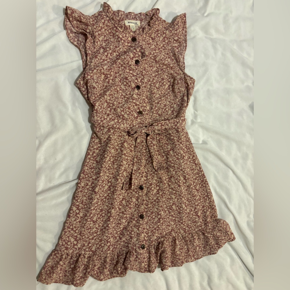Zara Long Sleeve Floral Dress - Brown